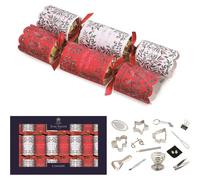 Tom Smith Pack 8 Red & White Foliage Eco Charity Christmas Crackers Family