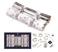 Tom Smith Pack 8 White & Silver Snowflake Eco Charity Christmas Crackers Family