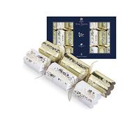 Tom Smith Pack of 8 Deluxe Gold & White Holly and Ivy Charity Christmas Crackers Eco 33cm