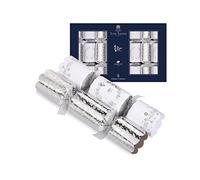 Tom Smith Pack of 8 Deluxe White & Silver Merry Christmas Wreath Charity Xmas Crackers 33cm
