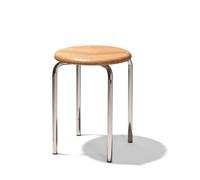 Tom Stacking stool Richard Lampert natural / chrome - RICHARD LAMPERT TOM NC