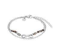 Tom Tailor 2100669 Women's Bracelet Stainless Steel with Glass 16 + 4 cm Black Infinity Gift Idea Comes in Jewellery Gift Box