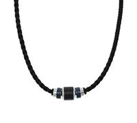 Tom Tailor 2100684 Men's Necklace with Pendant Stainless Steel and Leather, 47 + 5 cm, Two-Tone, Gift Idea, Comes in Jewellery Gift Box