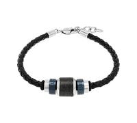 Tom Tailor 2100685 Men's Bracelet with Pendant Stainless Steel and Leather, 20 + 2 cm, Bicolour, Gift Idea, Comes in Jewellery Gift Box