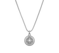 Tom Tailor 2100686 Men's Necklace with Pendant Stainless Steel 50 + 5 cm Grey Compass Pendant Gift Box