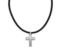 Tom Tailor 2100699 Men's Necklace with Pendant Stainless Steel 47 + 5 cm Silver Cross Pendant Gift Box