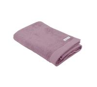 TOM TAILOR Bath Towel 70 x 140 cm 100% Cotton Terry Towel with Two Hangers and Logo Label Colour Bath Towel Purple (Cozy Mauve)