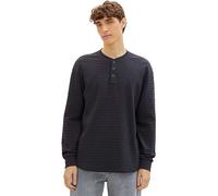 Tom Tailor Crew Neck Henley Top Charcoal Grey