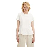 TOM TAILOR Denim Ladie's 1032831 Pleated T-Shirt, 10348-Gardenia White, M