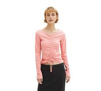 TOM TAILOR Denim Ladie's 1034833 Long-Sleeved Shirt with Lacing, 15121-Peach Pink, XXL