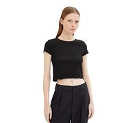 TOM TAILOR Denim Ladie's 1035865 T-Shirt, 14482-Deep Black, XL