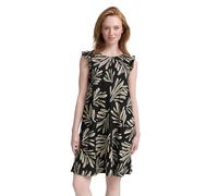 TOM TAILOR Denim Ladies Jersey Mini Dress with Pattern, 37993 - Abstract Black Beige Print, L