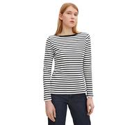 Tom Tailor Denim Ladies Long-Sleeved Shirt with Stripes 1023950, 25924 - Navy White Stripe, Small