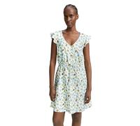 TOM TAILOR Denim Ladies Mini Dress with Pattern, 37809 - White Green Blue Flower Print, S
