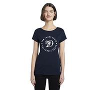 Tom Tailor Denim Ladies Organic Cotton Jersey T-Shirt 1016431, 10360 - Real Navy Blue, Medium