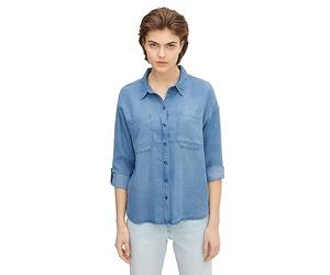 Tom Tailor Denim Ladies Oversized Denim Shirt Blouse 1024141, 10110 - Blue Denim, Small