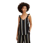 TOM TAILOR Denim Ladie's 1031749 Ruffle top, 29873-Black Creme Stripe, M