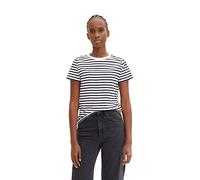 TOM TAILOR Denim Ladie's 1035867 T-Shirt, 31641-White Black Stripe, L