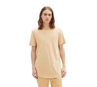 TOM TAILOR Denim Men's 1035609 Long fit T-Shirt, 31354-Brown White Fine Yd Stripe, L
