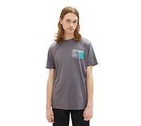 TOM TAILOR Denim Men's 1036964 T-Shirt, 15180 Quiet Mid Grey, S
