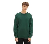 TOM TAILOR Denim Men's 1038285 Basic Knitted Jumper with Structure, 10778-Hunter Green, S