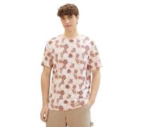 TOM TAILOR Denim Men's 1040862 T-Shirt, 34829-Peach Multicoloured Leaves Print, XXL