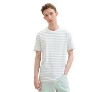 TOM TAILOR Denim Men's 1042047 Navy tee with Stripes, 35613-Sea Foam White, L