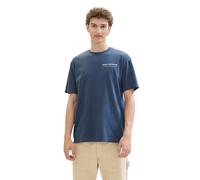 TOM TAILOR Denim Men's 1042060 Relaxed fit t-Shirt with Logo Print, 10668-Sky Captain Blue, XXL