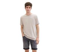 TOM TAILOR Denim Men's 1042155 T-Shirt with Back Print, 11754 Light Dove Grey, XS