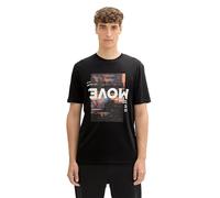 TOM TAILOR Denim Men's 1043910 T-Shirt with Photo Print, 29999-Black, L