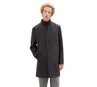 TOM TAILOR Denim Men's 3-Button Wool Coat with Stand-Up Collar, 10617 - Black Grey Melange, L