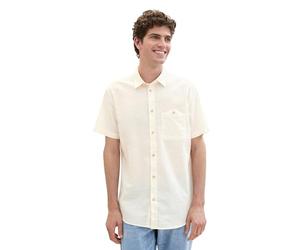 Tom Tailor Denim Men's Chambray Short-Sleeve Chest Pocket Shirt