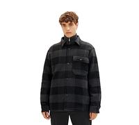 TOM TAILOR Denim Men's Cosy Flannel Overshirt Jacket, 32664-black Grey Buffalo Check, XL