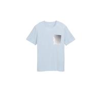 TOM TAILOR Denim Men's Cotton T-Shirt with Print, 35249 - Light Blue Grey, XL