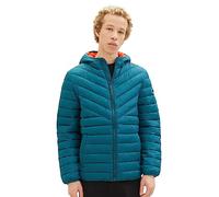 TOM TAILOR Denim Men's 1039214 Lightweight Quilted Jacket with Hood, 19059-deep Jade Green, L