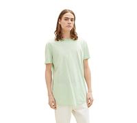 TOM TAILOR Denim Men's 1035609 Long fit T-Shirt, 31353-Green White Fine Yd Stripe, XS