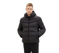 TOM TAILOR Denim Men's Puffer Jacket with Hood, 29999-black, XXL