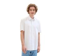 TOM TAILOR Denim Men's Relaxed Fit Short Sleeve Shirt, 35733 - White Grey Dots Structure, XL