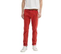 Tom Tailor Denim Men's Slim Chino Trousers, 14302 - Velvet Red, 28 W/ 30 L