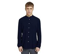 TOM TAILOR Denim Men's Stand Collar Shirt 1022740, 25265 - Navy Small Dobby, XXL