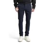 TOM TAILOR Denim Men's Straight Chino Trousers with Belt 1020451, 23976 - Navy Dobby Yarn Dye, 36W / 34L