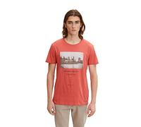 TOM TAILOR Denim Men's T-Shirt with photo Print 1033026, 10418 - Smoky Red, L
