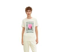 TOM TAILOR Denim Men's T-Shirt with photo Print 1033921, 10338 - Soft Light Beige, M