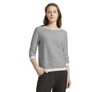 Tom Tailor Denim Women's 1017277 Jacquard Sripe Sweatshirt, Blue White Structured Stripe, S