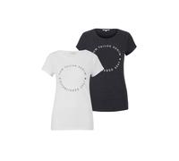 Tom Tailor Denim Women's 1029695 2-Pack Print T-Shirt, 10522 Shale Grey Melange, M