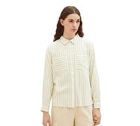 TOM TAILOR Denim Women's 1033614 Blouse, 33814-Green White Stripe, Large