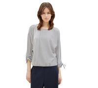 Tom Tailor Structured Stripe 3/4 Sleeve T-shirt Grey M Women