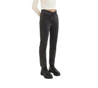 TOM TAILOR Denim Women's 1038302 Lotte Slim Straight Jeans, 10240-Black Denim, 4