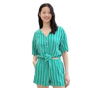 TOM TAILOR Denim Women's 1041991 Blouse, 35335-Green White Vertical Stripe, XL