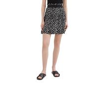 TOM TAILOR Denim Women's 1042021 Basic Mini Skirt with Floral Pattern, 35491-Black Flower Minimal Print, M